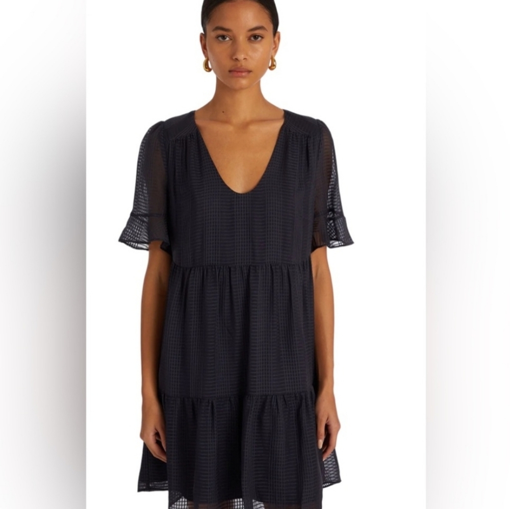 💖 Marie Oliver Vanessa Silk Babydoll Dress - French Navy - Size Small‎ Designer